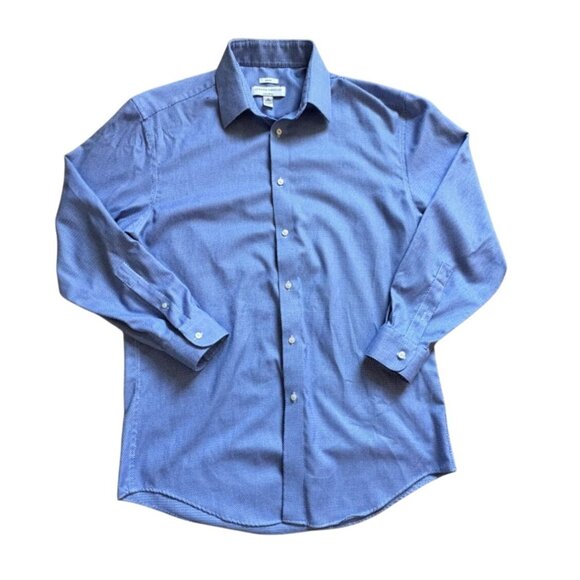 Joseph Abboud Mens Button Front'Slim Fit' Shirt-Blue/White-16 32/33(M)-GUC - Picture 1 of 6